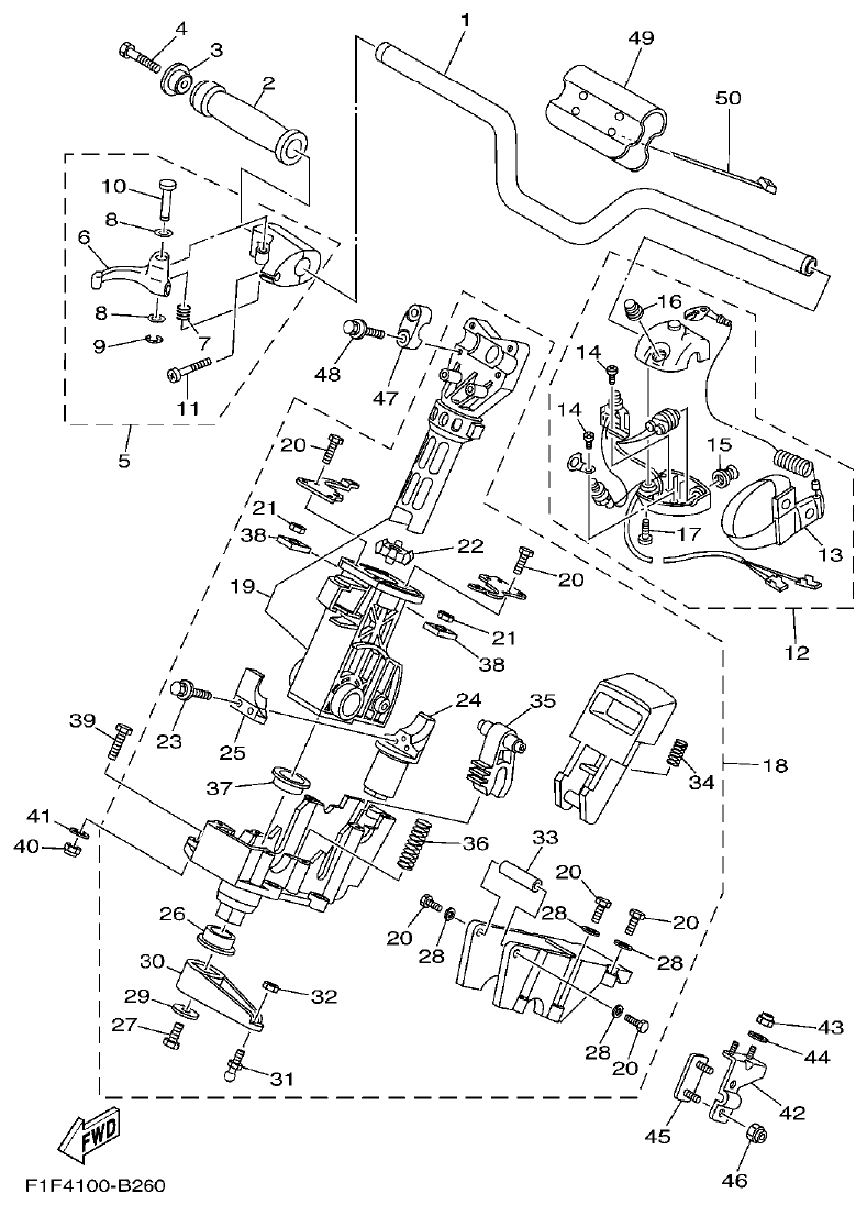 Yamaha XLT800(2003) STEERING 1 parts diagram